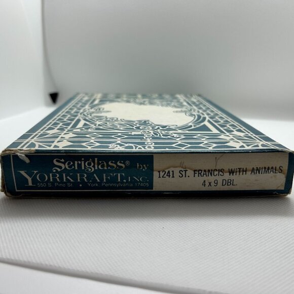 Vintage Seriglass by Yorkraft 4 x 9 double St Francis with animals stained glass - Picture 5 of 5